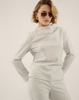 Oscar The Collection - Zyra top - Top drapage kraag - mist grey