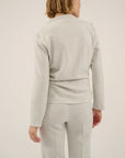 Oscar The Collection - Zyra top - Top drapage kraag - mist grey