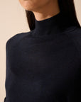 Oscar the collection – Cerine Top – Kurzärmliger Rollkragenpullover – Marineblau
