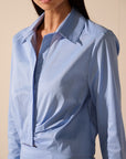 Oscar The Collection - Chester-Top - Bluse mit Knopfdetail - Himmelblau