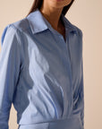 Oscar The Collection - Chester-Top - Bluse mit Knopfdetail - Himmelblau