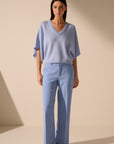 Oscar The Collection - Clemence Pullover - Pullover mit V-Ausschnitt - himmelblau