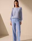 Oscar The Collection – Justin – Pullover mit Ballonärmeln – Himmelblau