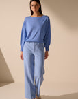 Oscar The Collection – Otis-Top – Pullover mit elastischer Taille – Himmelblau