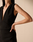 Oscar the collection - Ray dress - Ärmelloses Kleid mit V-Ausschnitt - Schwarz