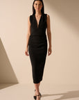 Oscar the collection - Ray dress - Ärmelloses Kleid mit V-Ausschnitt - Schwarz
