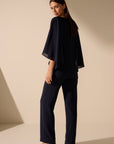 Oscar The Collection - Otto trousers - Hose mit mittlerer Taille und geradem Bein - navy