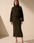 Oscar the collection - Vajo Pullover - Lockerer Rollkragenpullover - Khaki