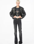 Pinko - Flora - Jeans verwaschen schwarz ausgestellt - schwarz