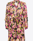 Pinko - Piccadilly - Kurzes Voile-Kleid mit Fransen - Lila Schwarz