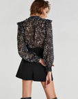 Patrizia Pepe - 8C0433 A8P7 F562 - Bluse mit gerüschten Schultern - Schwarz