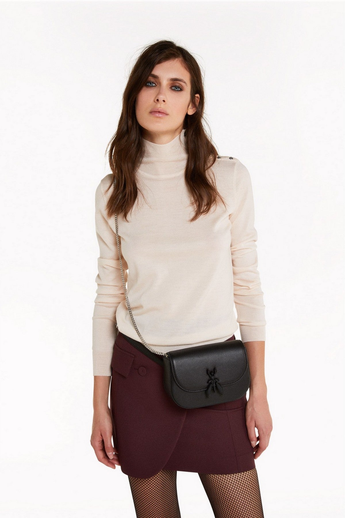 Patrizia Pepe - 8M1110AM36 W322 - Rolkraag wol met fijne studs - lichtroze