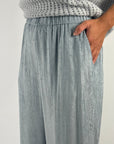 Peserico A04036 palazzo broek corduroy – Neptune Blue