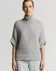 Pesercio cardigan met rits in zilverkleur