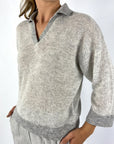 Peserico - A99361F12K - Pull polokraag bicolor - silver salt