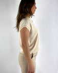 Peserico - S99758F12 | A42 - Pullover mit Polokragen und Einstecktuch - Ecru