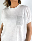 Peserico - S99761F12 | A00 - Kurzarmpullover mit Einstecktuch - Off-White