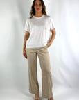 Peserico - S99761F12 | A00 - Kurzarmpullover mit Einstecktuch - Off-White