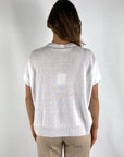 Peserico - S99761F12 | A00 - Kurzarmpullover mit Einstecktuch - Off-White