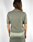 Peserico - S99765F05 | A35 - Pull-Polokragen mit Pailletten - Khaki