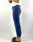 Cambio - Piper short | 9128 - Jeans gehaakte details - MEDIUMBLUE