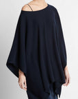 Vince - CAK10794VNC - Poncho Kaschmir Rückseite - Küstenblau