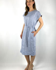 Peserico - Robe droite lin avec Punto Luce - Bleu clair - S02413A