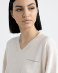 Peserico - S99603F12 B41 - Pullover Seide Wolle Kaschmir - Hainbuche