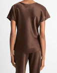 Vince - V132913142|222 - Hemdbluse V Satin - Espresso