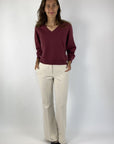 Seductive - Rosie 092784/9528 - Broek flared doppio ceramica - crema