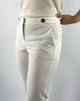 Seductive - Gioia 9545 | 120 - Gerade Hose mit Knöpfen - Off-White
