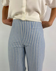 Verführerisch - Kimberly 8842 | 82 - Gestreifte Hose - Hellblau/Weiß