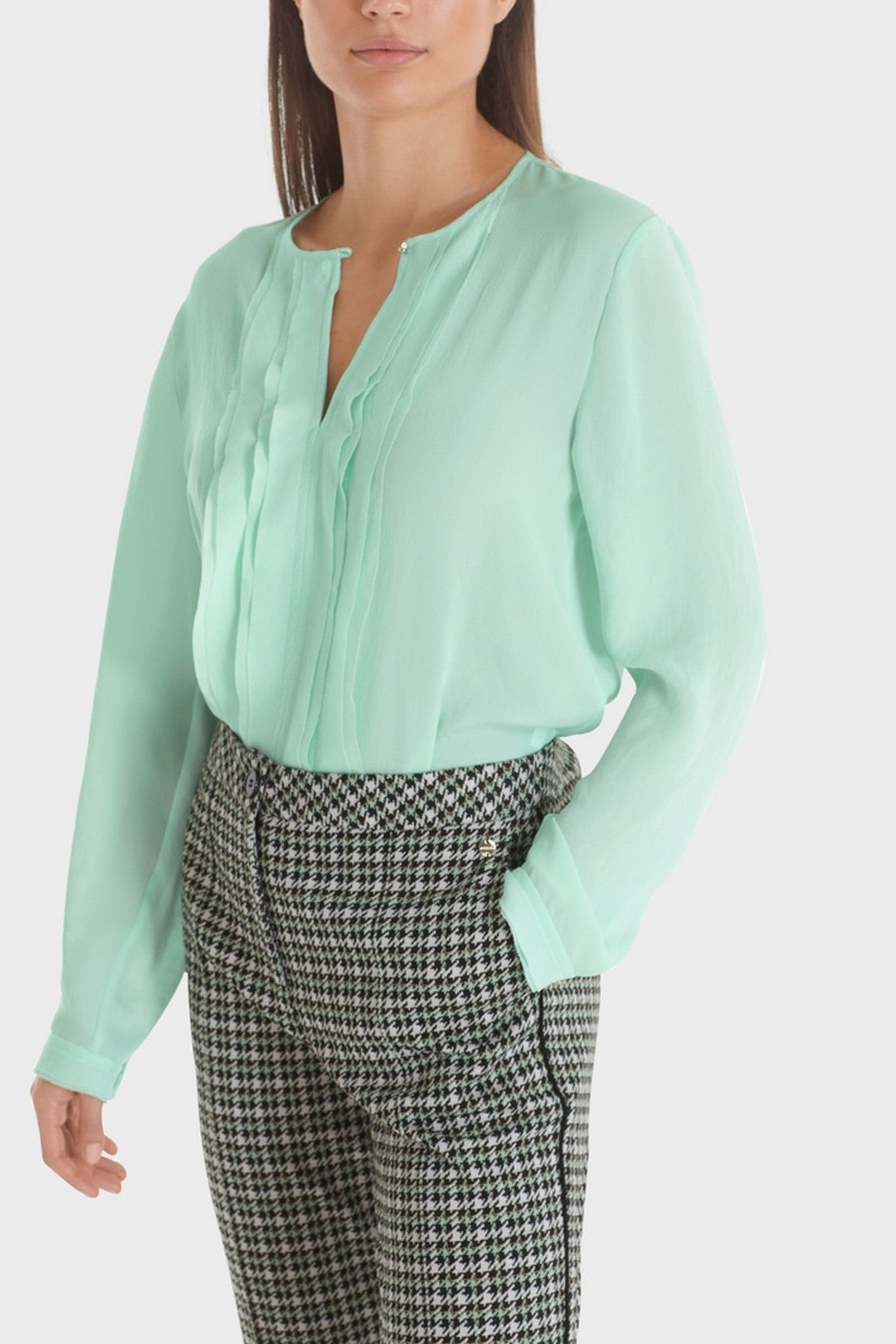 Marc Cain - TC 51.13 W39 | 505 - Bloes V plooibandjes voor - mint