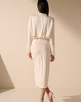 Oscar the collection - Tullah top - Locker drapierte Bluse ecru