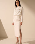 Oscar the collection - Tullah top - Locker drapierte Bluse ecru