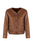Urbancode - BJ20010 - Mantel kort zonder kraag - toffee