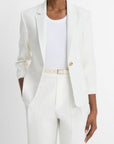 Vince - V099891559 - Blazer Leinenmix 1 Knopf - Off White