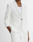 Vince - V099891559 - Blazer Leinenmix 1 Knopf - Off White
