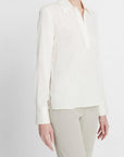 Vince - V025812972 - Seidenstretch-Poloshirt - Off-White