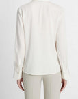 Vince - V025812972 - Seidenstretch-Poloshirt - Off-White