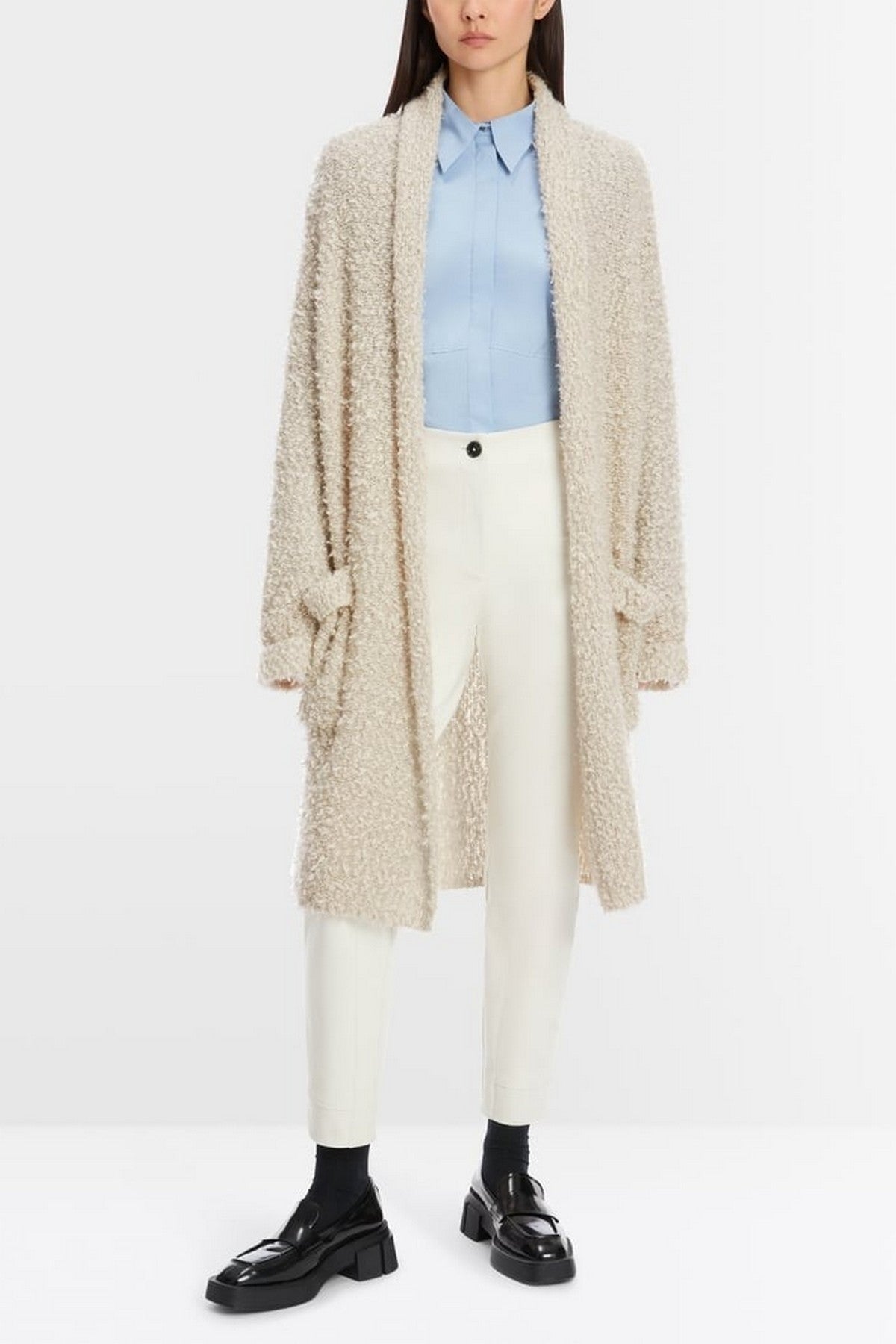 Marc Cain - XC 39.19 M05 | 182 - Cardigan lang bouclé - smoke