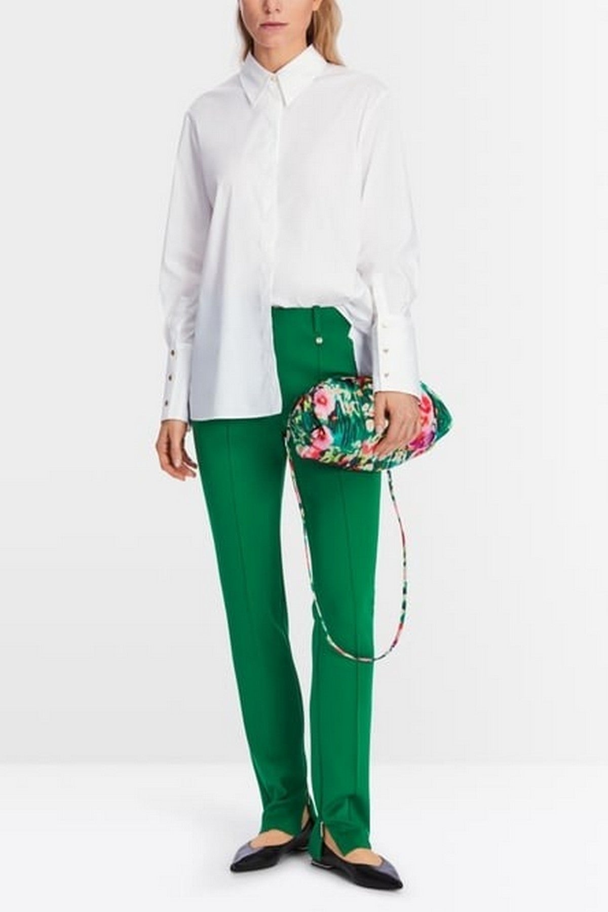 Marc Cain Collections - XC 51.04 W71 | 100 - Blouse met brede manchetten wit