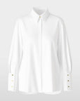 Marc Cain Collections - XC 51.04 W71 | 100 - Bluse mit breiten Bündchen, weiß