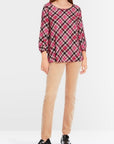 Marc Cain - XC 51.43 W79 | 244 - Hemdbluse Karomuster - Fuchsia