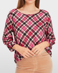 Marc Cain - XC 51.43 W79 | 244 - Hemdbluse Karomuster - Fuchsia