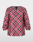 Marc Cain - XC 51.43 W79 | 244 - Hemdbluse Karomuster - Fuchsia