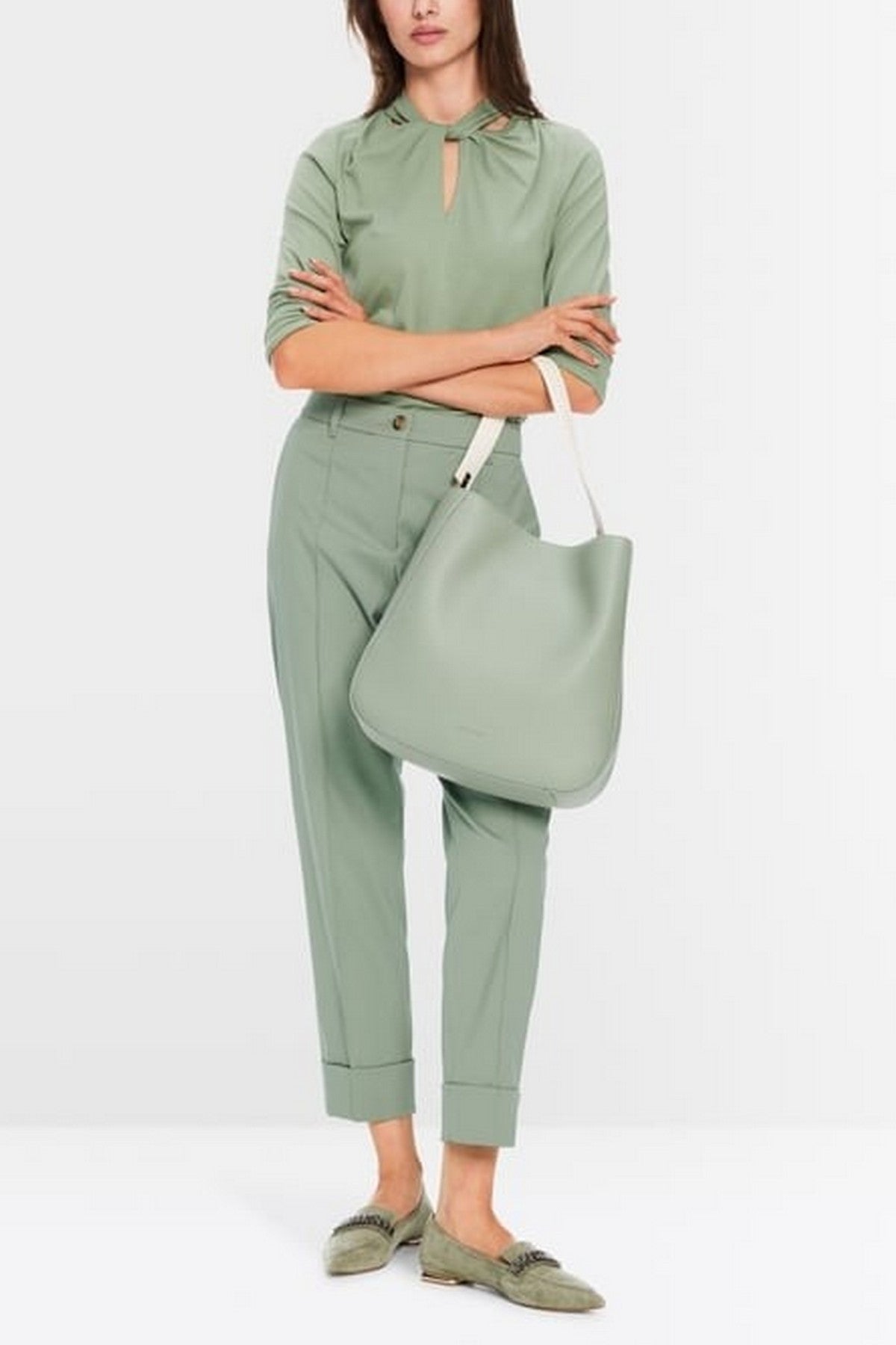 Marc Cain - XC 81.17 W06 | 503 - Broek omslag naad frozen sage