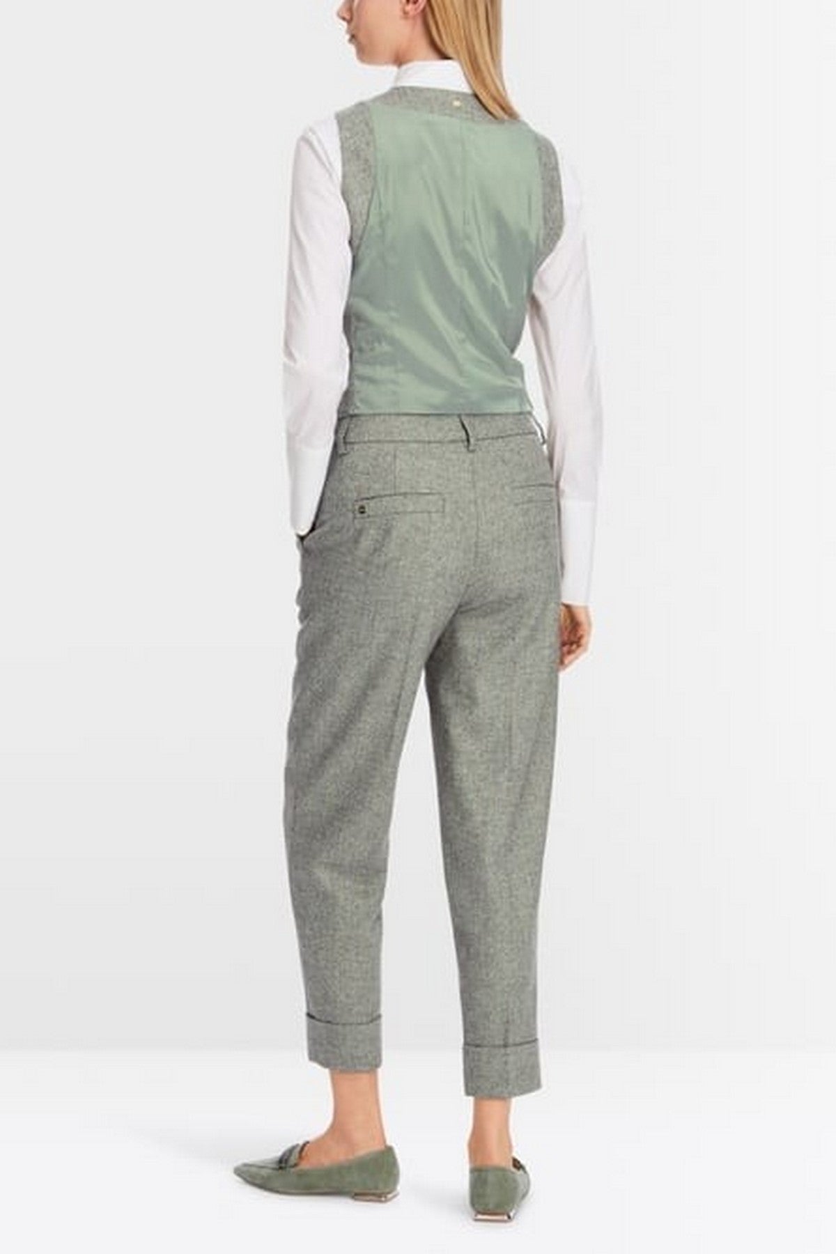 Marc Cain - XC 81.17 W27 | 503 - Broek omslag chevron frozen sage