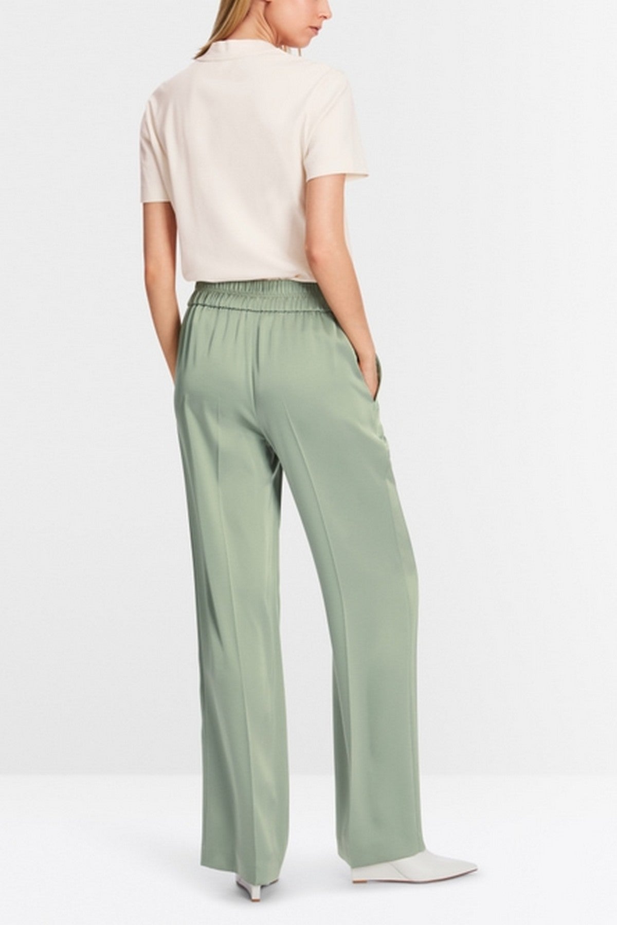 Marc Cain - XC 81.45 W15 | 503 - Broek wijd satinlook frozen sage