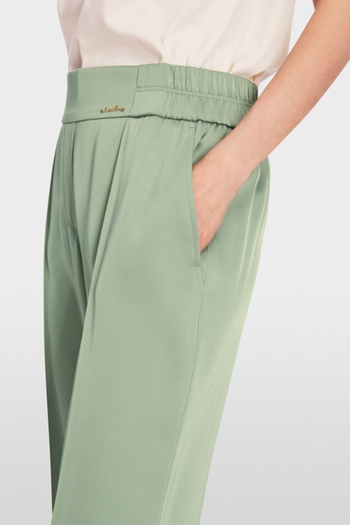Marc Cain - XC 81.45 W15 | 503 - Broek wijd satinlook frozen sage